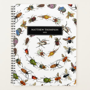 Agenda Patrón de insectos y bichos de época