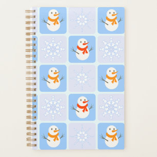 Agenda Patrón de invierno de snowman y copos de nieve