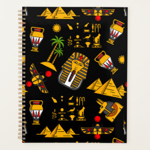 Agenda Patrón de jeroglíficos del antiguo Egipto en fondo