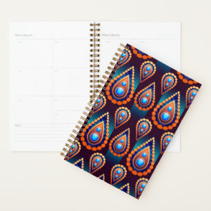 Agenda Patrón de joyas coloridas Paisley Like