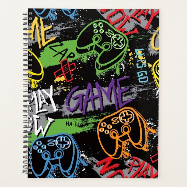 Agenda Patrón de juego de grafiti de neón (Anverso)