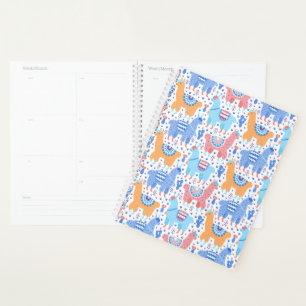 Agenda Patrón de la Alpaca Colorida brillante