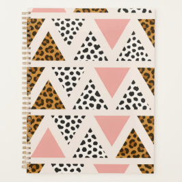 Agenda Patrón de leopardo chic y triángulo rosa