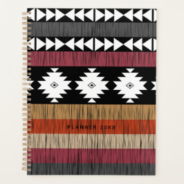 Agenda Patrón de líneas geométricas coloridas nativas