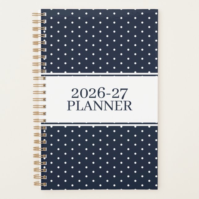 Agenda Patrón de lunares sin fecha adorable (Anverso)