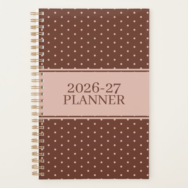 Agenda Patrón de lunares sin fecha adorable (Anverso)