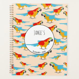 Agenda Patrón de macao tropical colorido