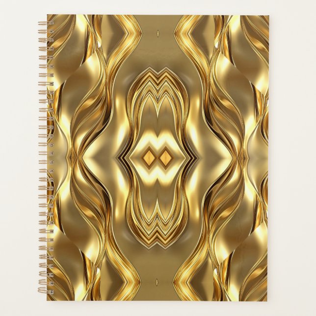 Agenda Patrón de mandala abstracto dorado (Anverso)