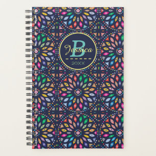 Agenda Patrón de Mandala de vidrio manchado personalizado