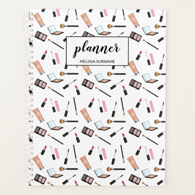 Agenda Patrón de maquillaje con nombre personalizado (Anverso)