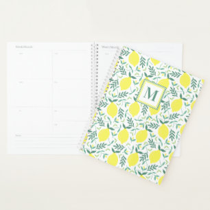 Agenda Patrón de monograma botánico limón