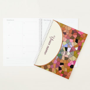 Agenda Patrón de mosaico rojo personalizado