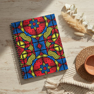 Agenda Patrón de mosaico tribal africano amarillo rojo