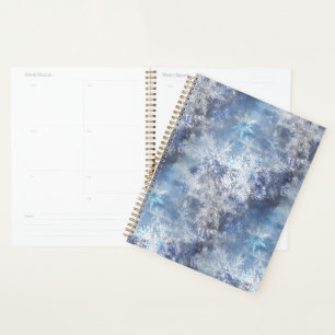 Agenda Patrón de Navidades azules texturados de hielo y n