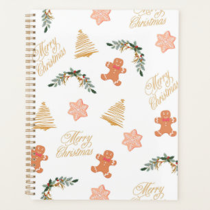 Agenda Patrón de navidades con galletas de árboles de nav