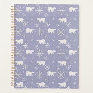 Agenda Patrón de navidades con osos polares y copos de ni