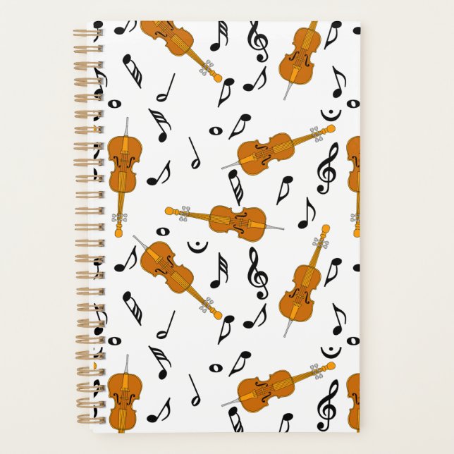 Agenda Patrón de notas de música de Cello (Anverso)