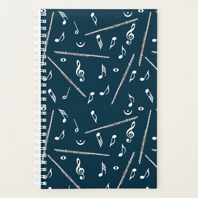 Agenda Patrón de notas de música de flauta (Anverso)