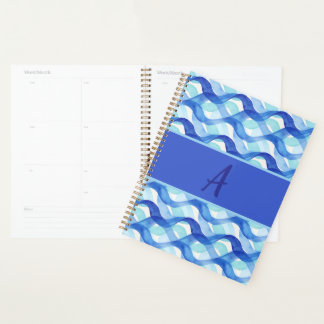 Agenda Patrón de onda de acuarela de flujo oceánico