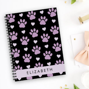 Agenda Patrón De Patas, Patas Lilac, Corazones, Tu Nombre