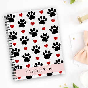 Agenda Patrón De Patas, Patas Negras, Corazones Rojos, Tu