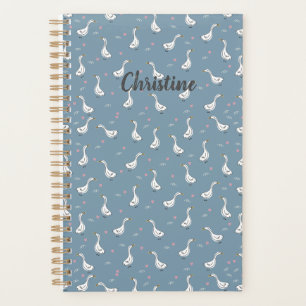 Agenda Patrón de pato de piel blanca