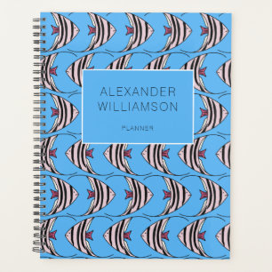 Agenda Patrón de peces azules