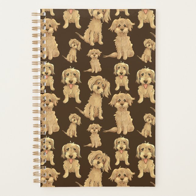 Agenda Patrón de perro Labradoodle goldendoodle Cute marr (Anverso)