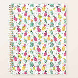 Agenda Patrón de piña tropical brillante divertida