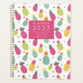 Agenda Patrón de piña tropical personalizado