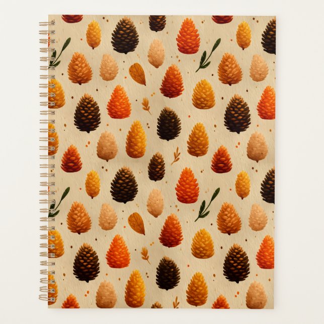 Agenda Patrón de pinecones de invierno cálido (Anverso)