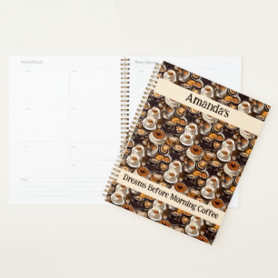 Agenda Patrón de pintura de aceite de café de capuchino p