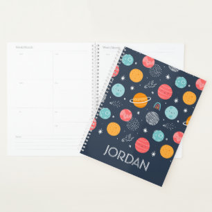 Agenda Patrón de planeta sonriente