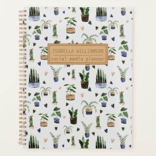 Agenda Patrón de planta de poto de Boho personalizado