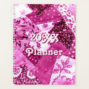 Agenda Patrón de pliegues loco Floral blanca rosada