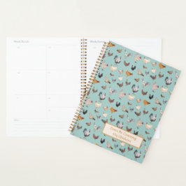 Agenda Patrón de pollo Feliz Gris cálido