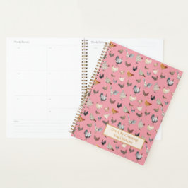 Agenda Patrón de pollo Happy Rosa