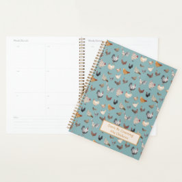 Agenda Patrón de pollo Happy Slate Gray