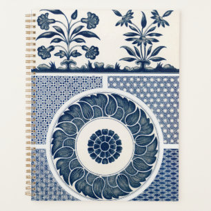 Agenda Patrón de porcelana azul blanca china antigua