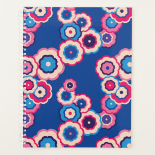 Agenda Patrón de potencia de flor retro-floral colorido