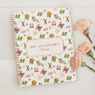 Agenda Patrón de profesor escolar personalizado de divers