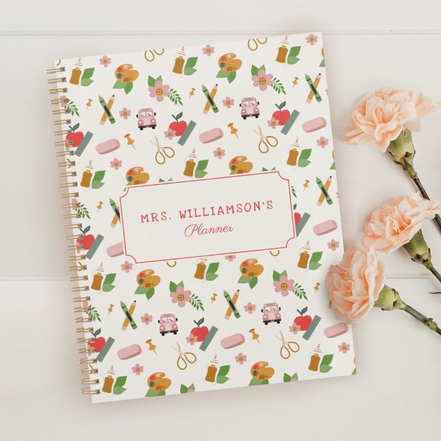 Agenda Patrón de profesor escolar personalizado de divers (Subido por el creador)