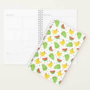 Agenda Patrón de punto de polka de la fruta tropical