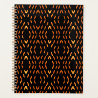 Agenda Patrón de puntos abstractos negro y amarillo