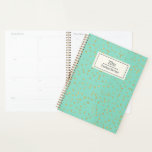 Agenda Patrón de puntos de oro verde de la Mint Glam Pers<br><div class="desc">Patrón de puntos de oro verde de la Mint Glam Planner personalizado</div>