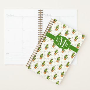 Agenda Patrón de puntos de polk de cactus y suculento