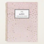 Agenda Patrón de puntos de Relieve metalizado dorado Plan<br><div class="desc">Patrón de puntos de Relieve metalizado dorado Planner personalizado de Rubor | Planificador de personalizable con un patrón de puntos de polka de Relieve metalizado de oro falso sobre fondo rosa de color. Este planificador moderno y femenino será perfecto como un regalo personalizado.</div>