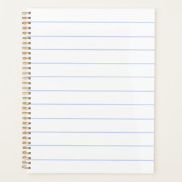 Agenda patrón de rayas azul y blanco claro minimalista