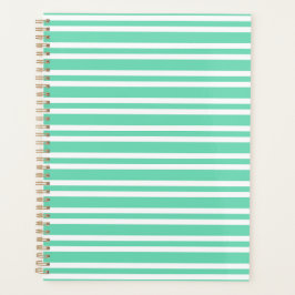 Agenda Patrón de rayas blancas aguamarina
