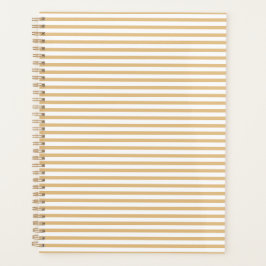 Agenda Patrón de rayas blancas y beige de camello moderno